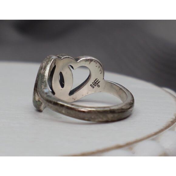 James Avery 925 Linked Hearts Ring Size 7 / 5.38G - Picture 2 of 6